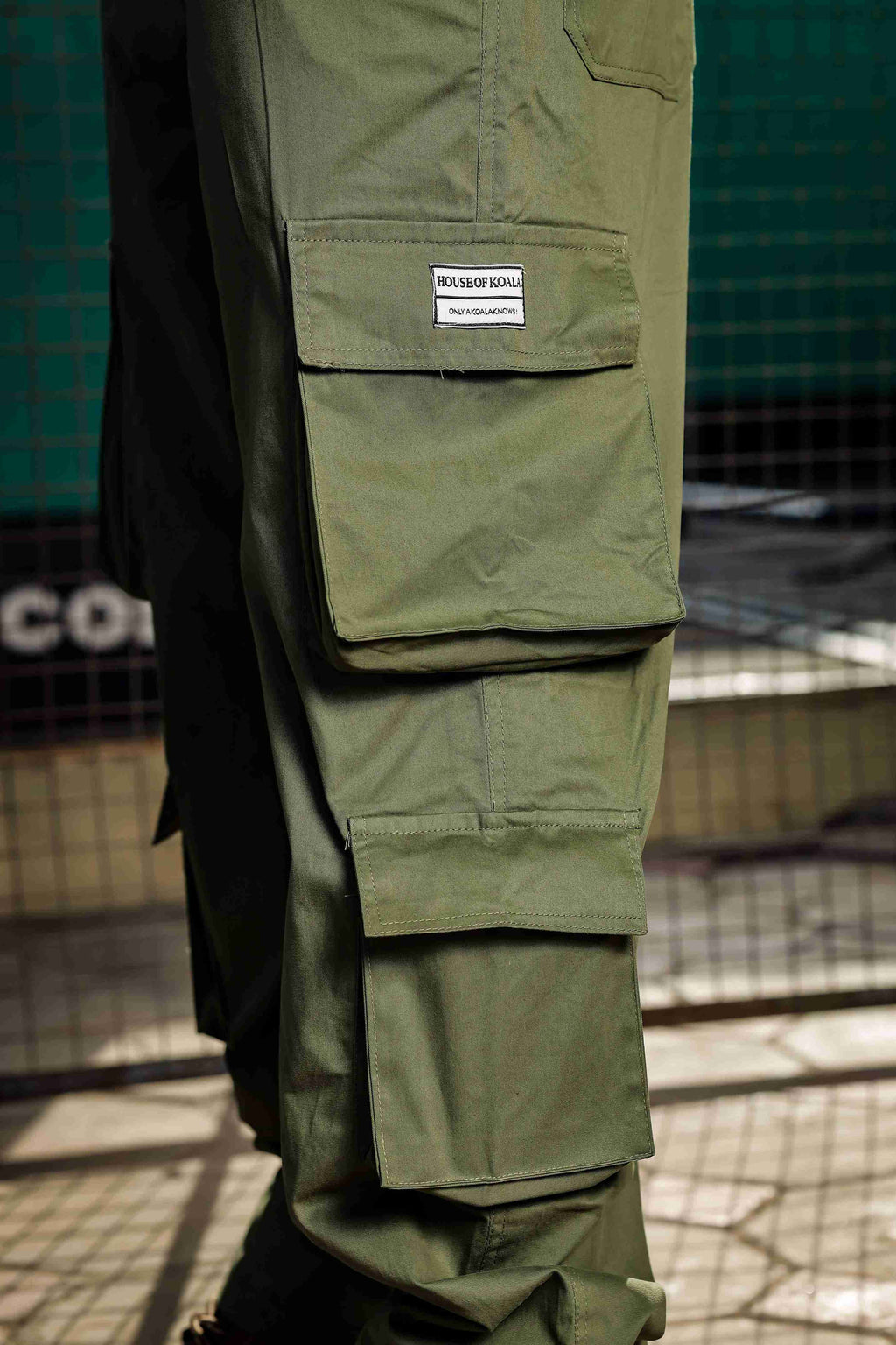 Olive Baggy fit 8 Pocket Streetwear Pure Cotton Cargo Trousers