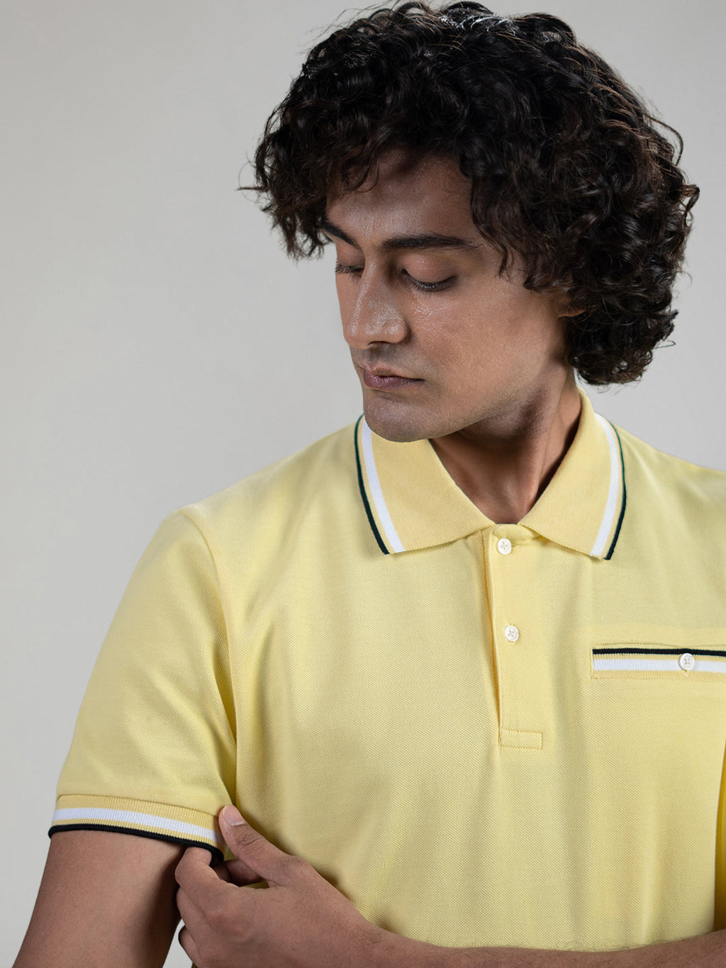 Pure Cotton Polo in Lemonade