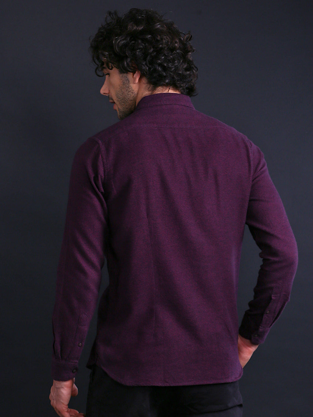BEZOS - Men Maroon Slim Fit Solid Casual Shirt