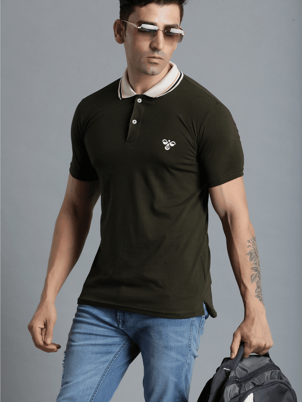 Marco Cotton Poly Polo T-Shirt - Dark Olive