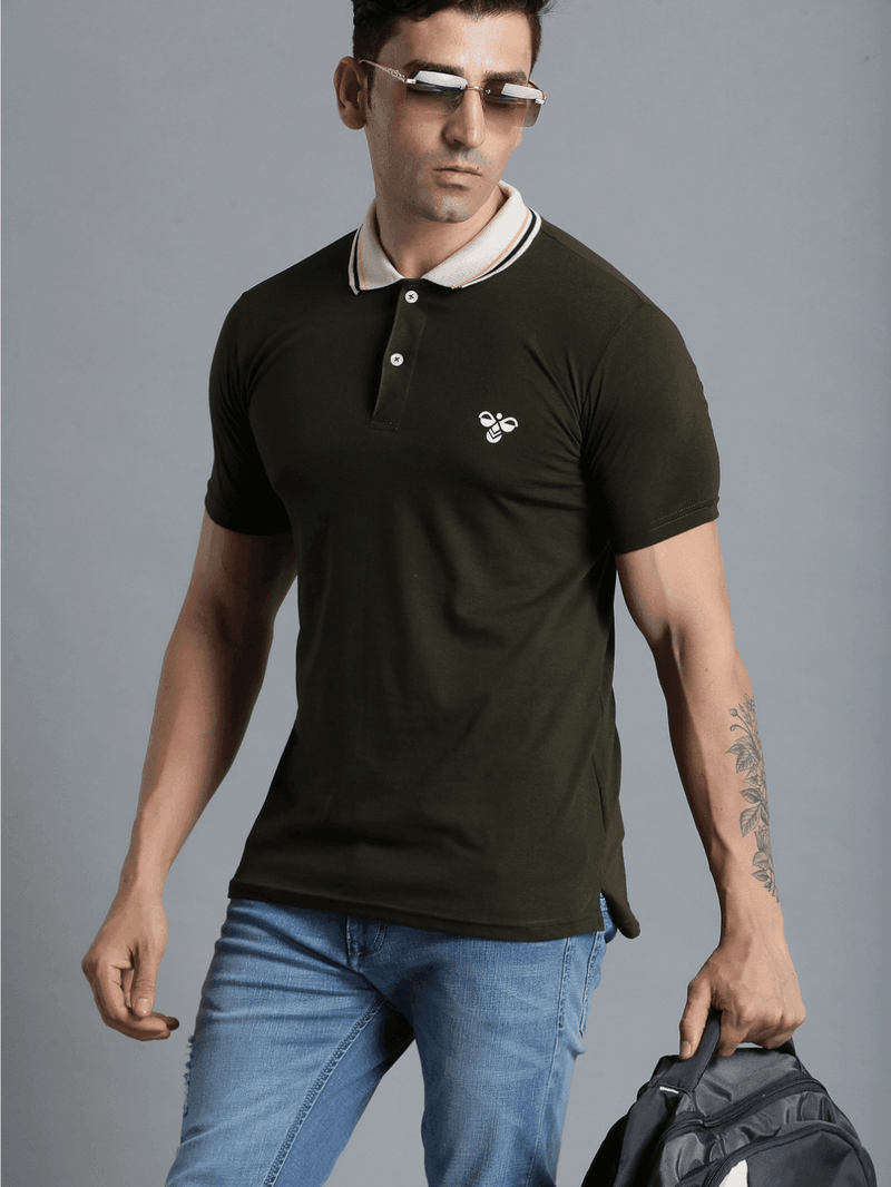 Marco Cotton Poly Polo T-Shirt - Dark Olive