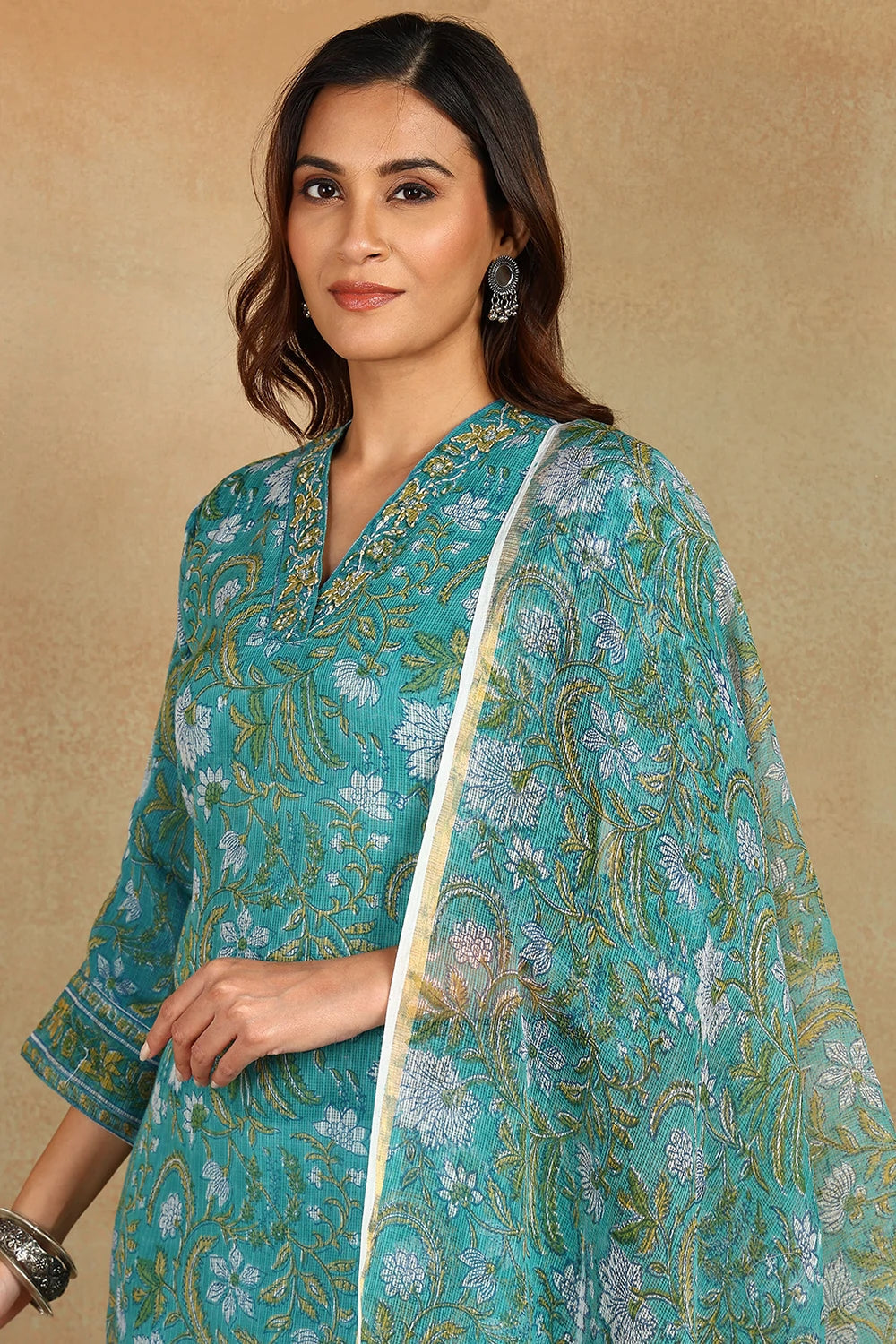 Green Kota Doria Dupatta
