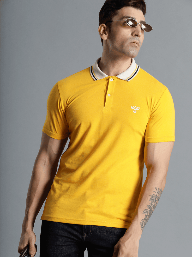 Marco Cotton Poly Polo T-Shirt - Gold