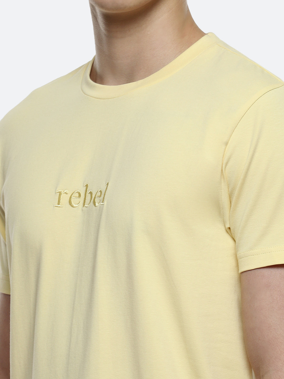 Fringe Organic Cotton Elastane T-Shirt - Sports Yellow