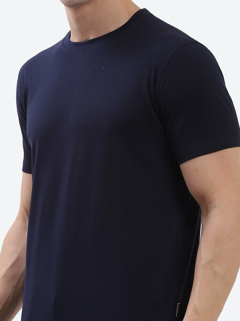 Cam Cotton Poly T-Shirt - Navy Blue
