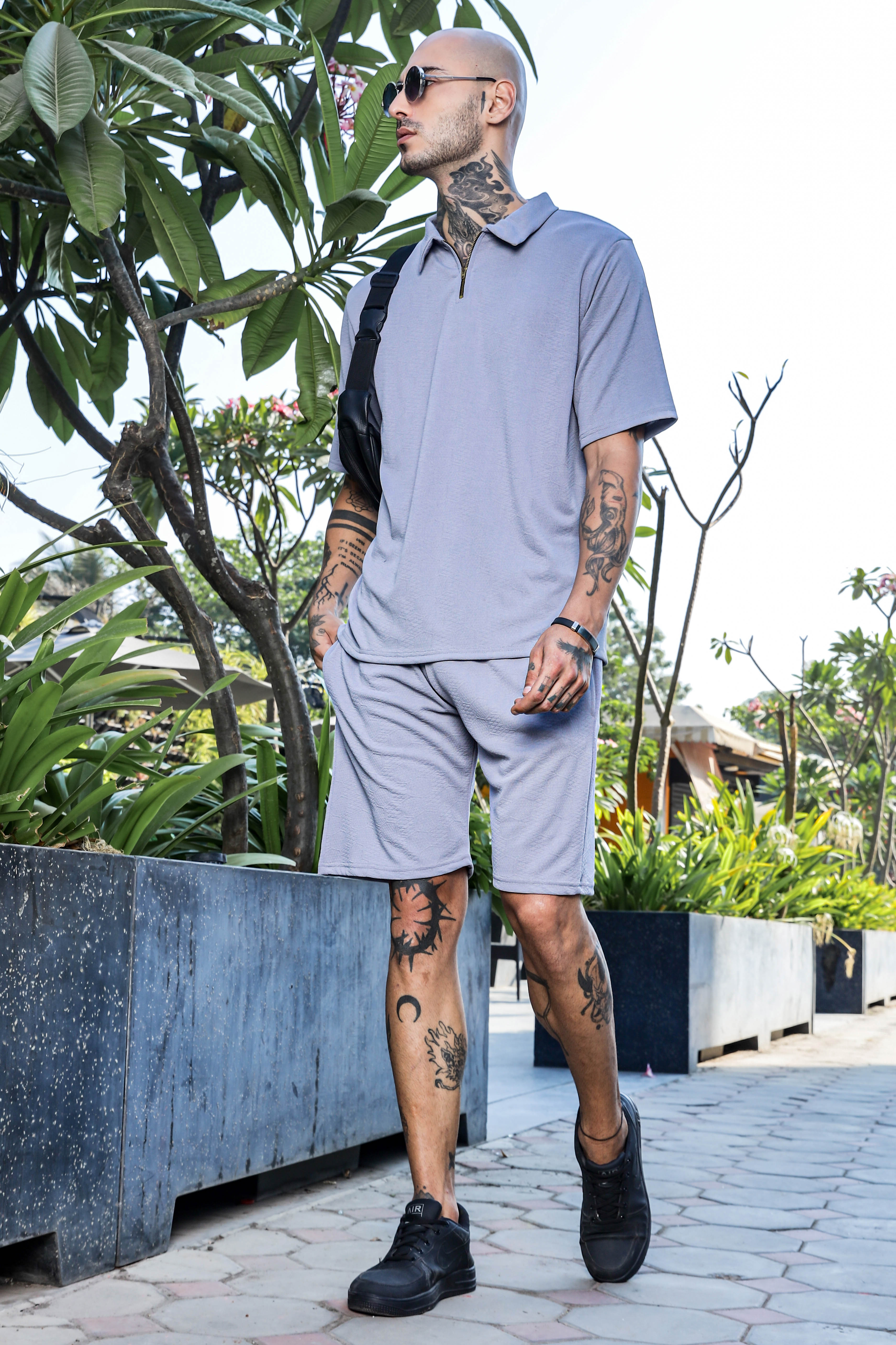 Unisex Grey Casual Wear Knitted All-Day Comfort Shorts