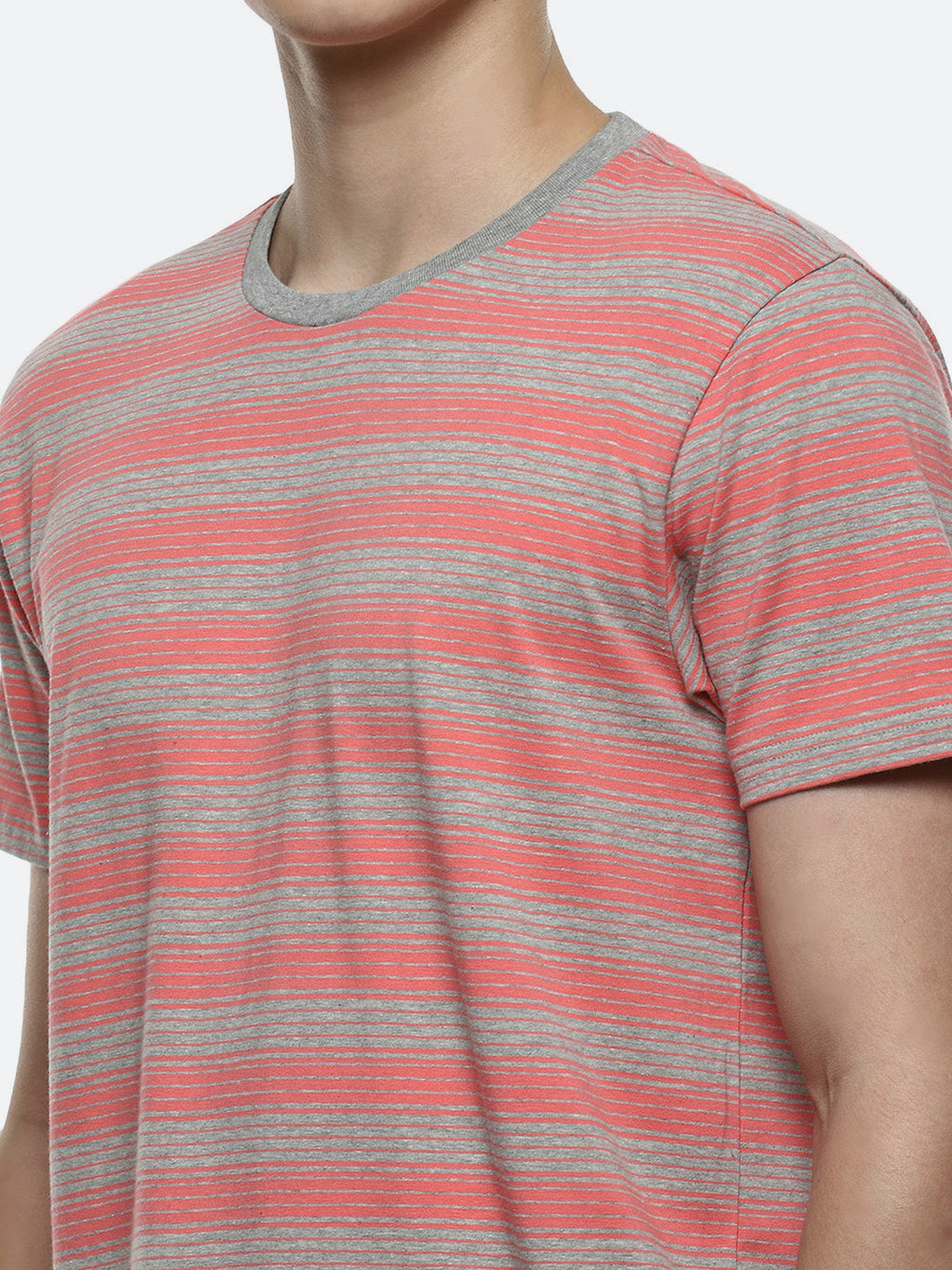 Streak Organic Cotton Elastane T-Shirt - Multi Colour Pink