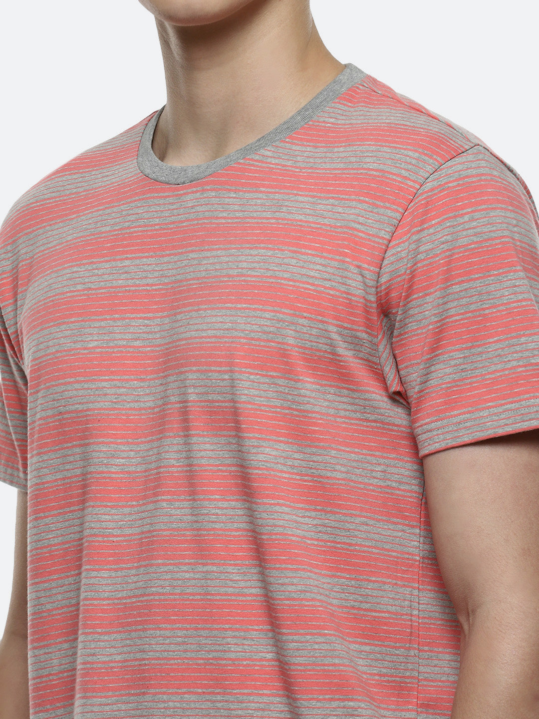 Streak Organic Cotton Elastane T-Shirt - Multi Colour Pink