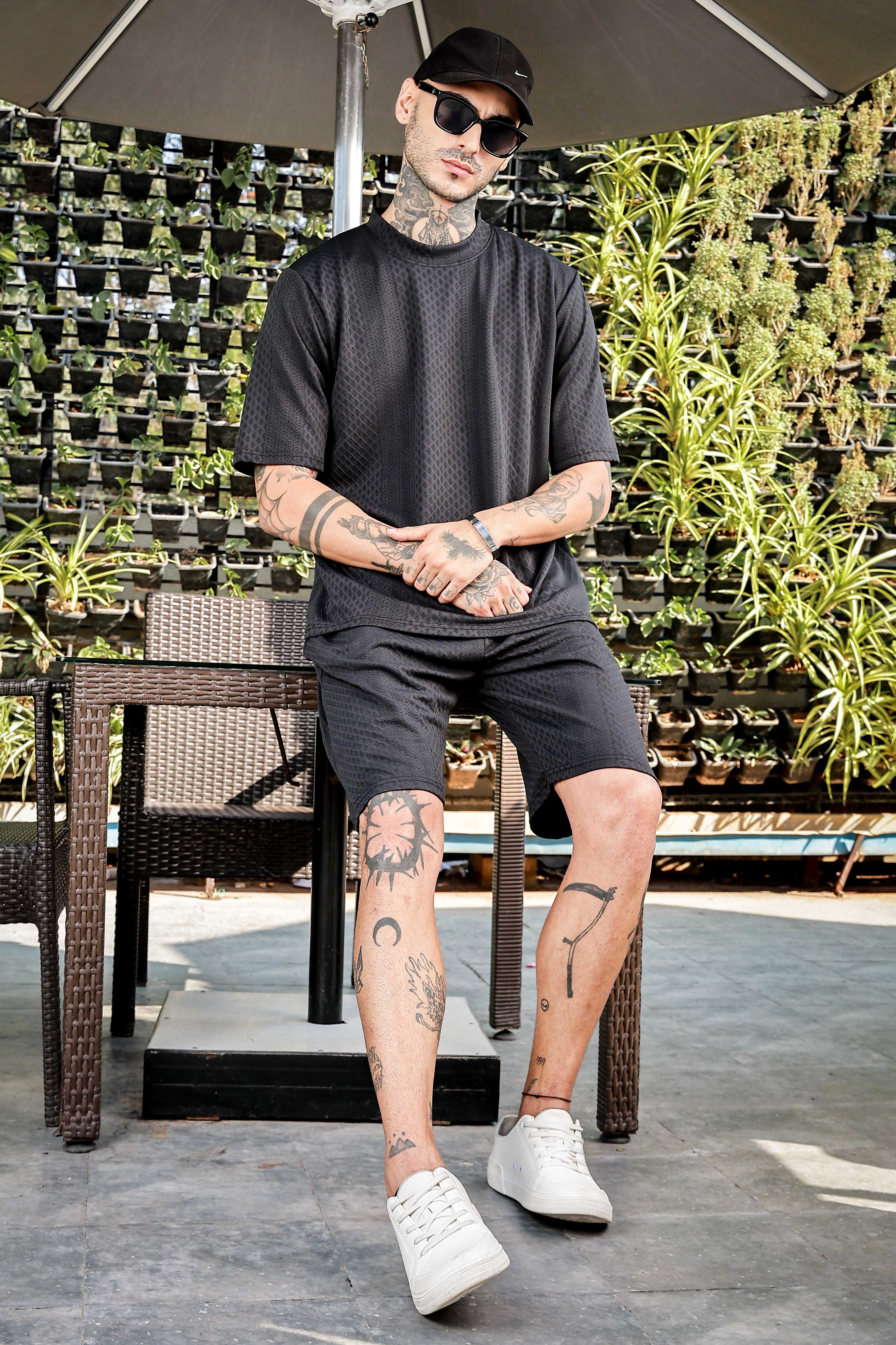 Black Casual Knitted All-Day Comfort Shorts