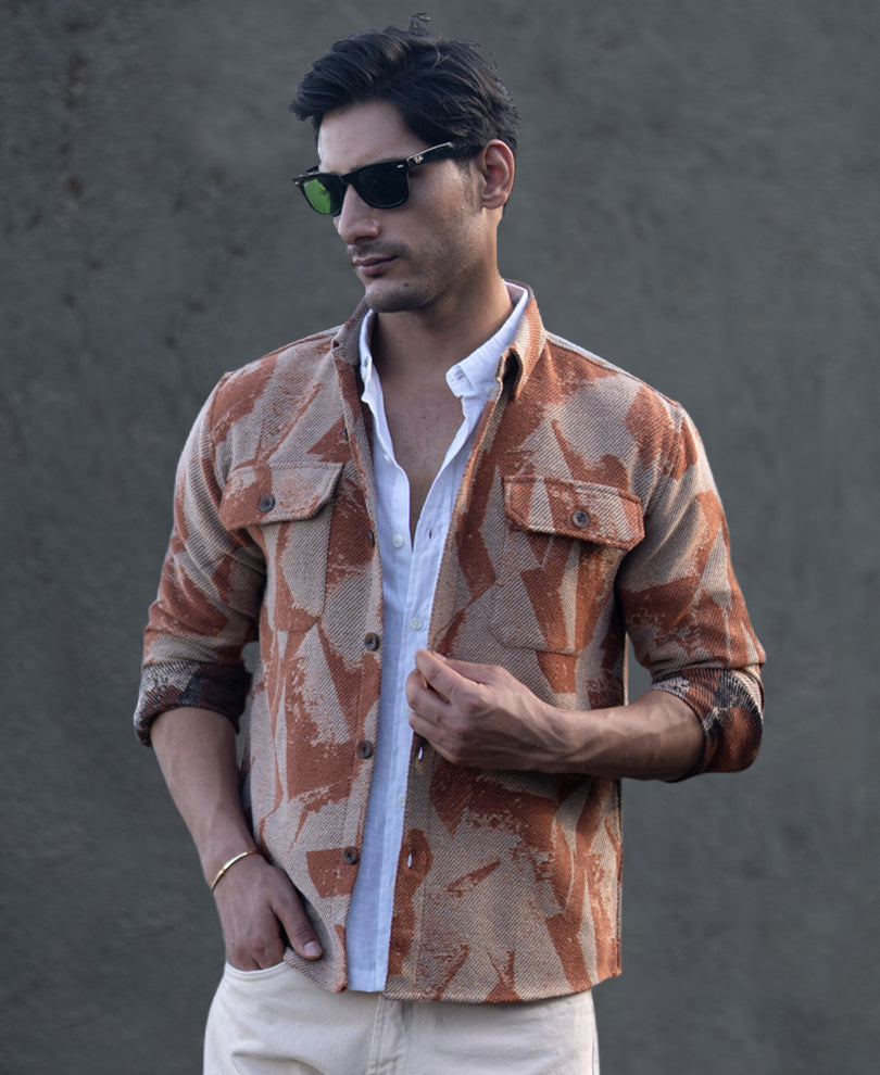Ochre Jacquard Overshirt