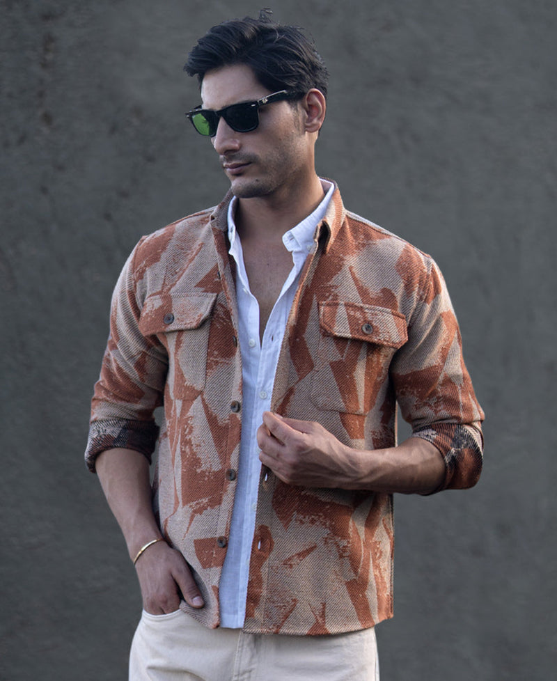 Ochre Jacquard Overshirt