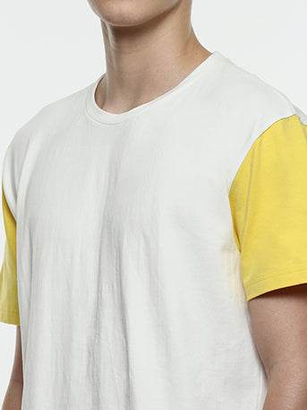 Sunset Color Block Oversized T-Shirt - White/Marshmallow