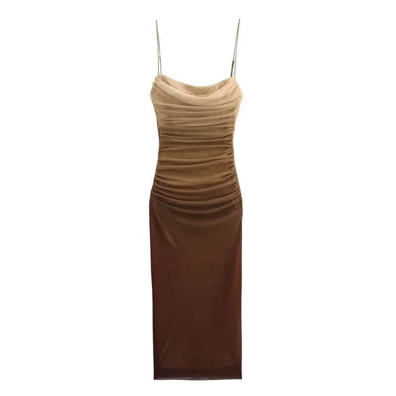 Martha Bodycon Summer Dress - Brown