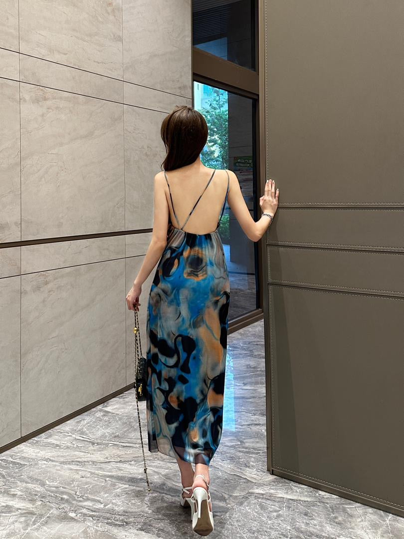 Souk Bodycon Summer Dress - Blue