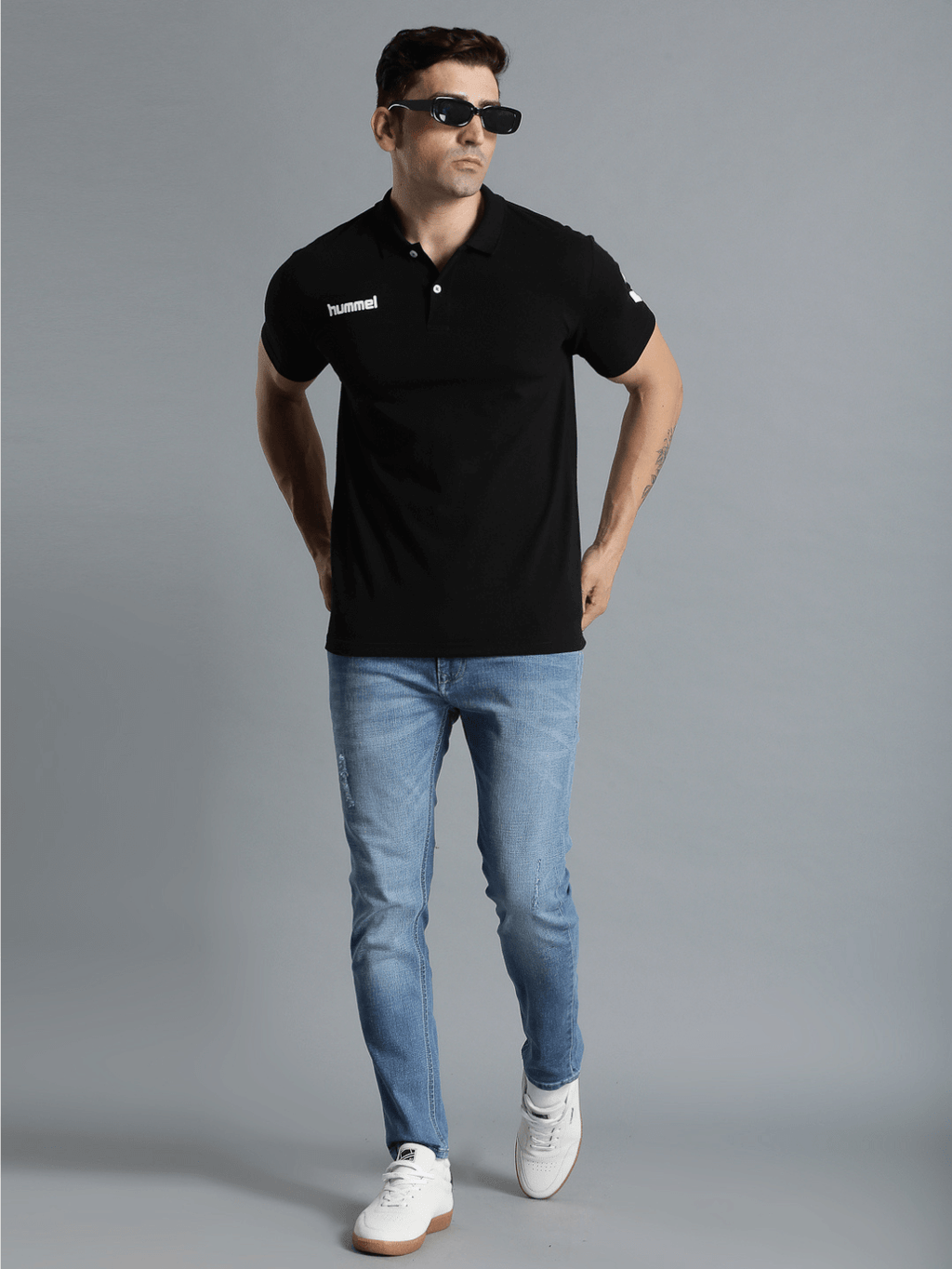Go Cotton Poly Polo T-Shirt - Black