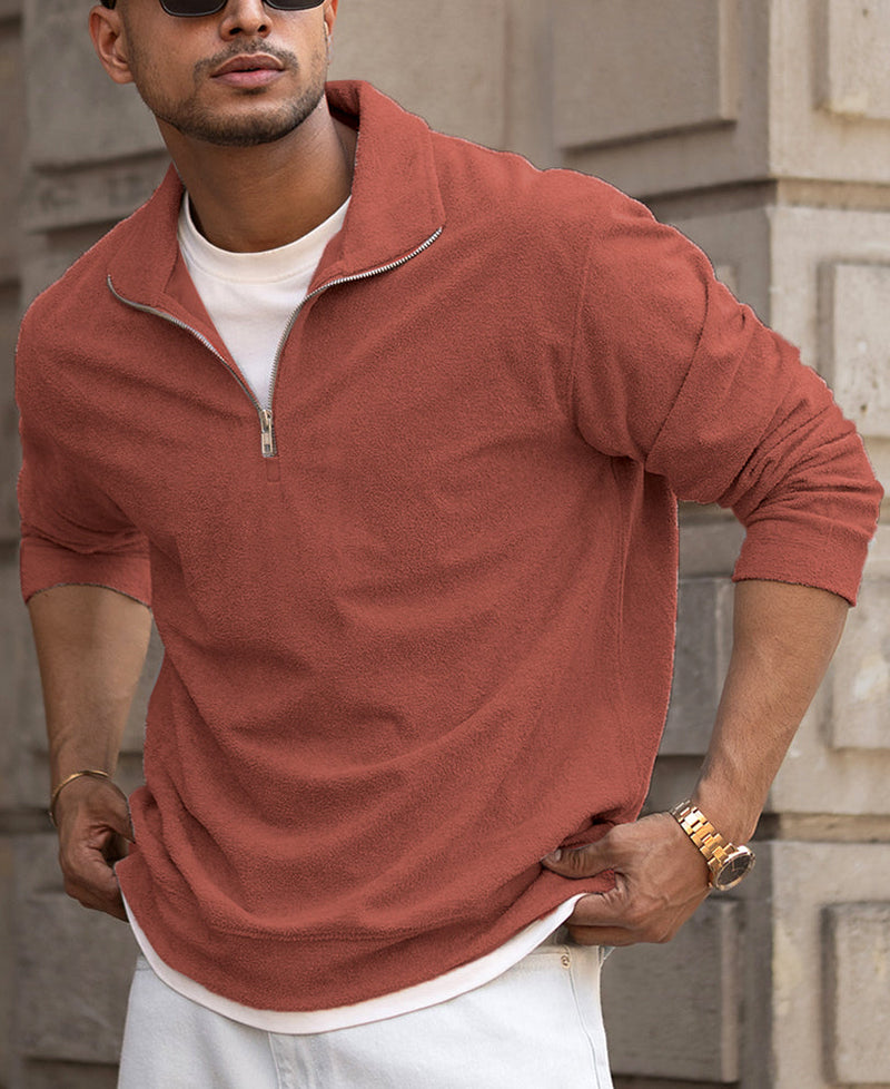 Brick Quarter Zip Polo T-Shirt