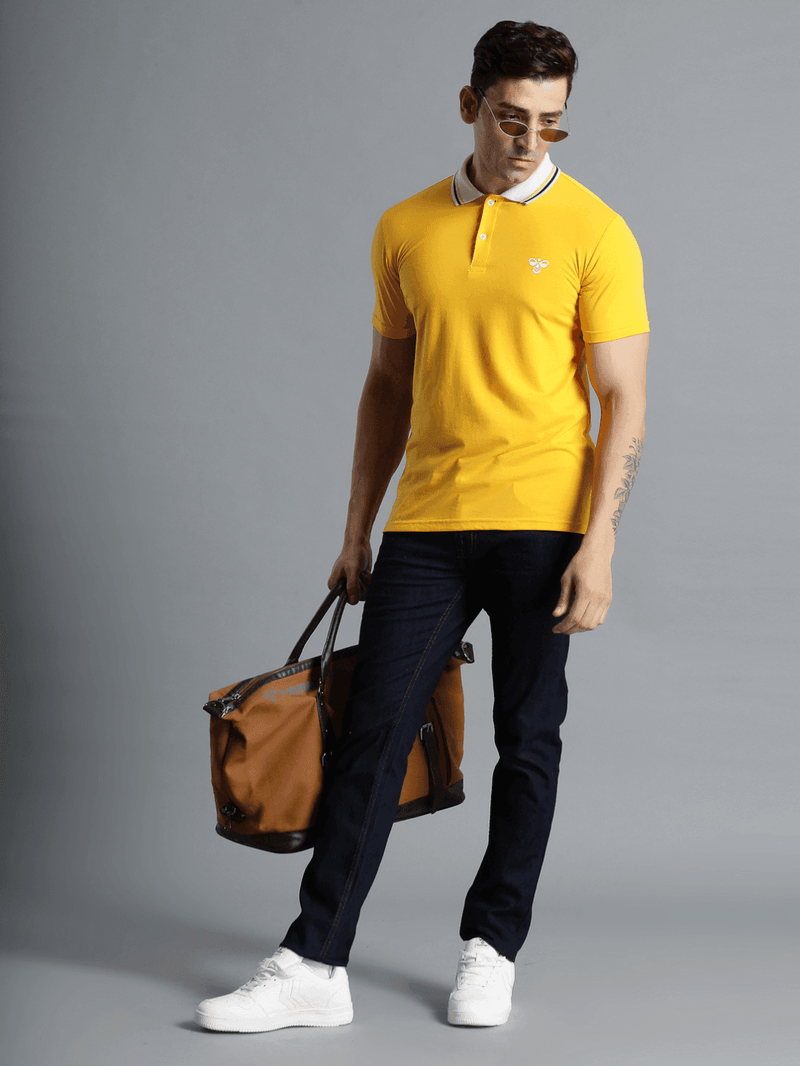 Marco Cotton Poly Polo T-Shirt - Gold
