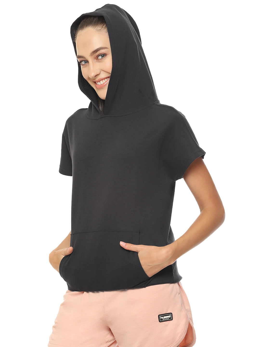 Tam Cotton Poly Hoodie - Black