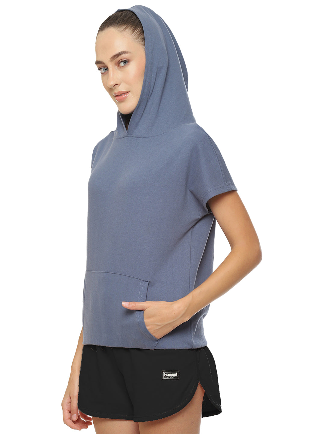 Tam Cotton Poly Hoodie - Blue