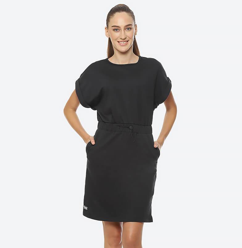 Liss Cotton Poly Dress - Black