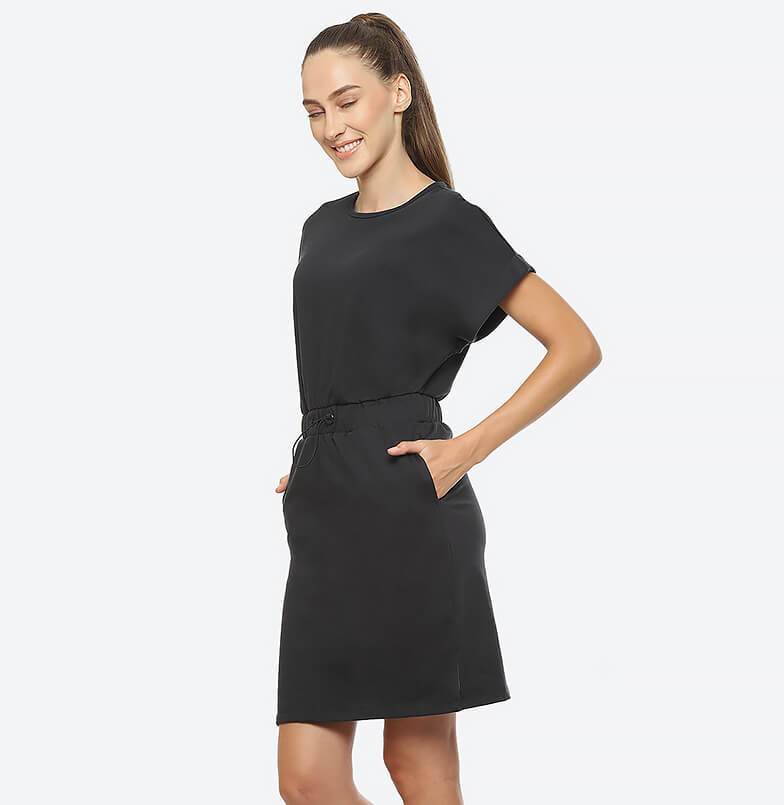 Liss Cotton Poly Dress - Black