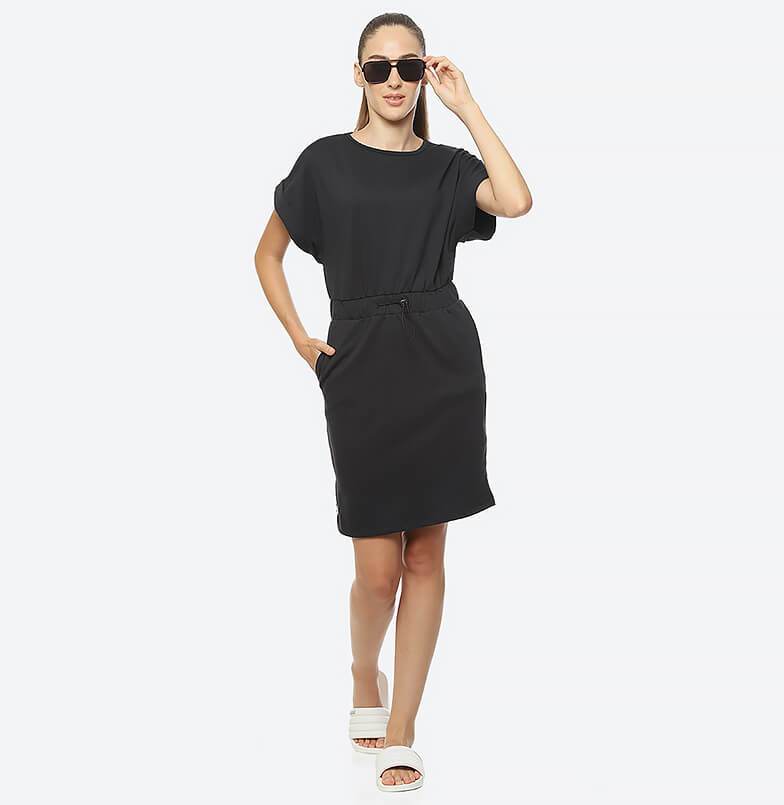 Liss Cotton Poly Dress - Black