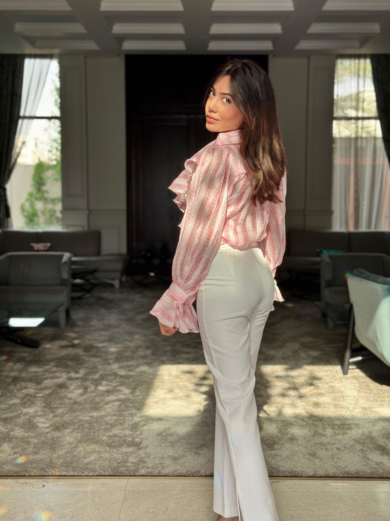 Freida Ruffled Blouse - Pink