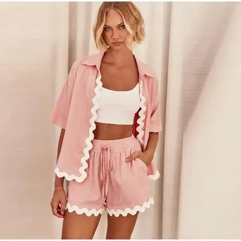 Oliver Summer 2 Pc Coord Set - Peach