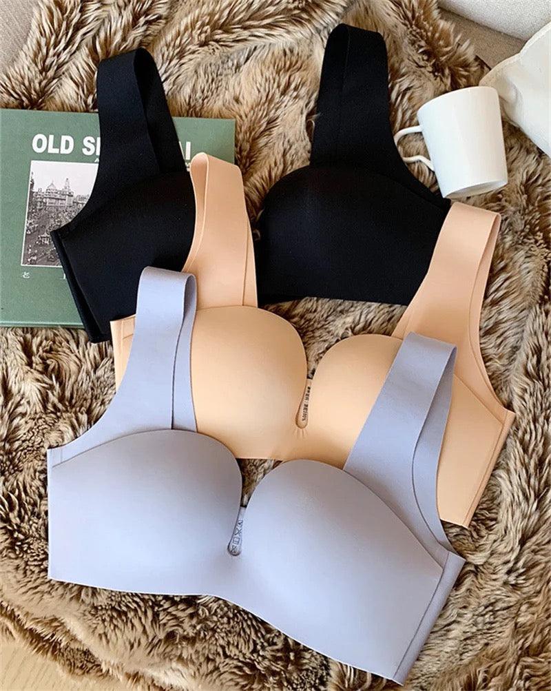 Kanette Seamless Pushup Bralettes Black