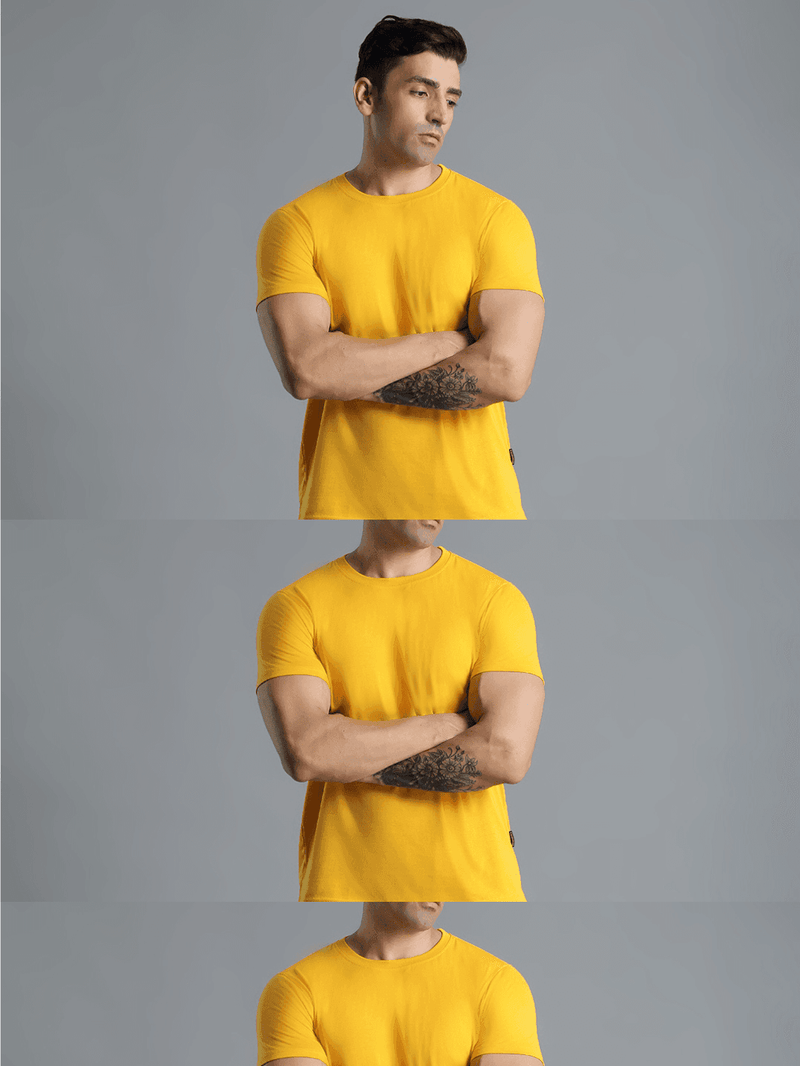 Cam Cotton Poly T-Shirt - Mustard