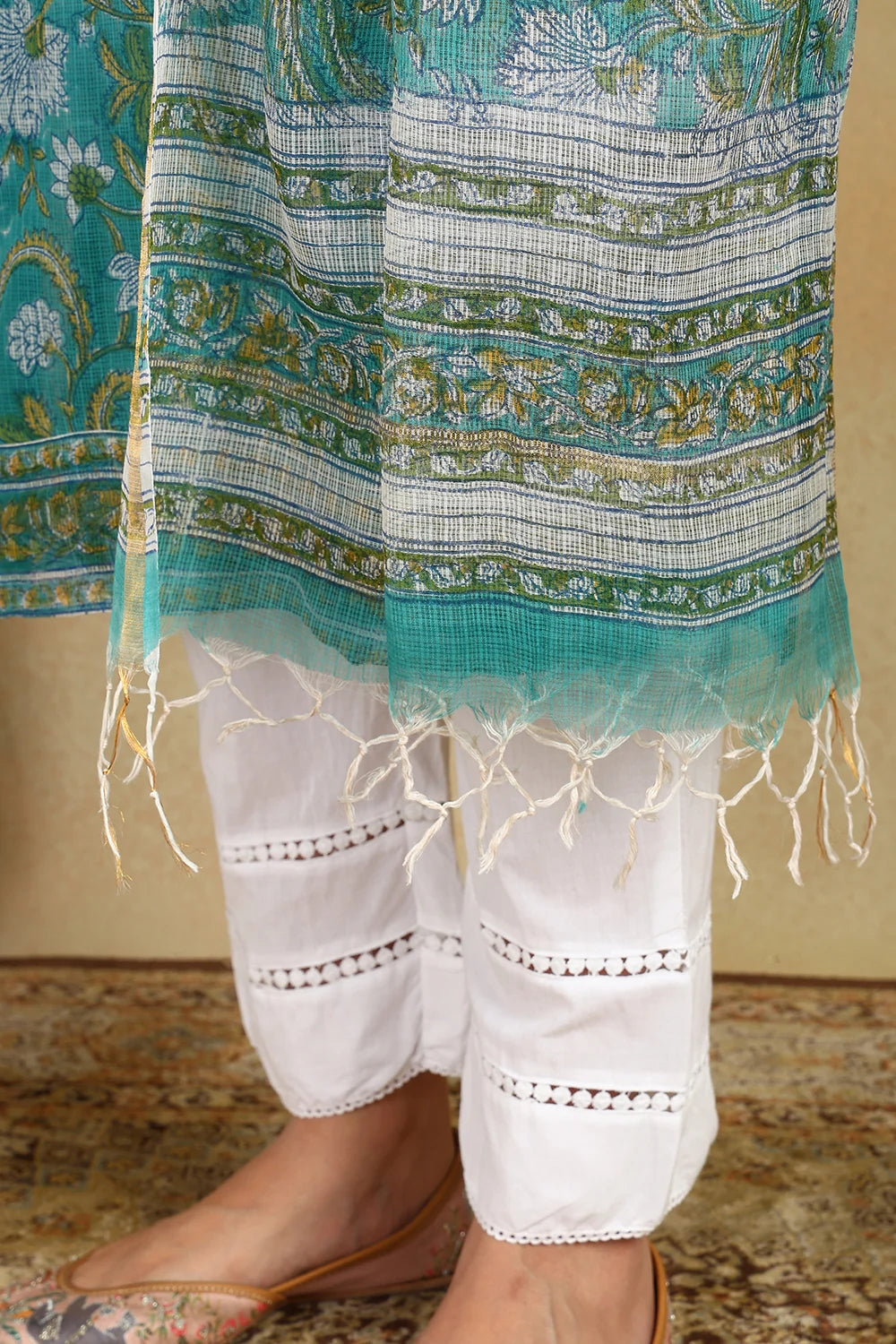 Green Kota Doria Dupatta