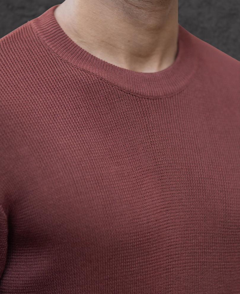 Rust Ombre Knit T-Shirt