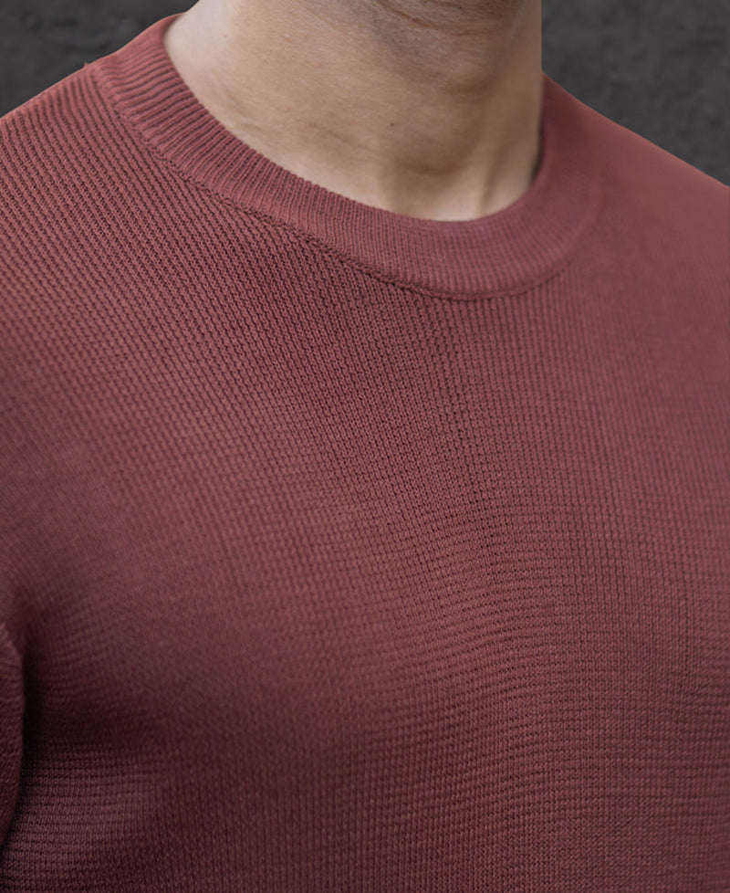 Rust Ombre Knit T-Shirt