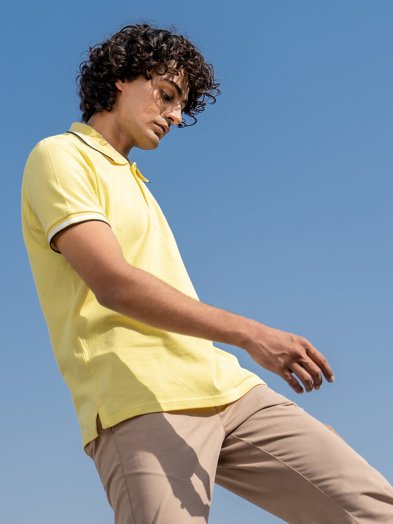 Pure Cotton Polo in Lemonade