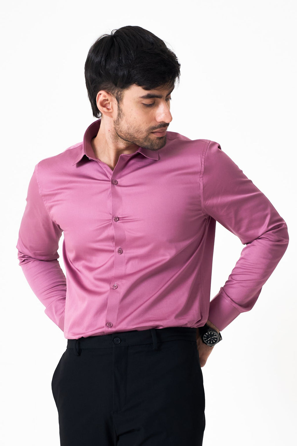 Mellow Mauve 2 way stretchable Classic shirt - Regular fit