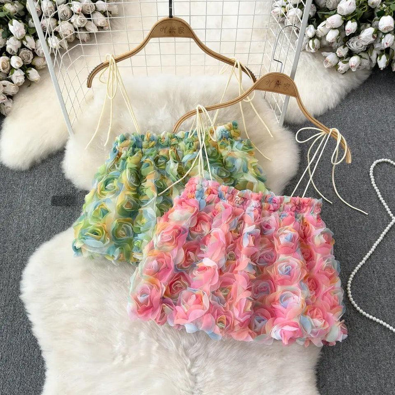 Reming 3D Floral Blouse - Green