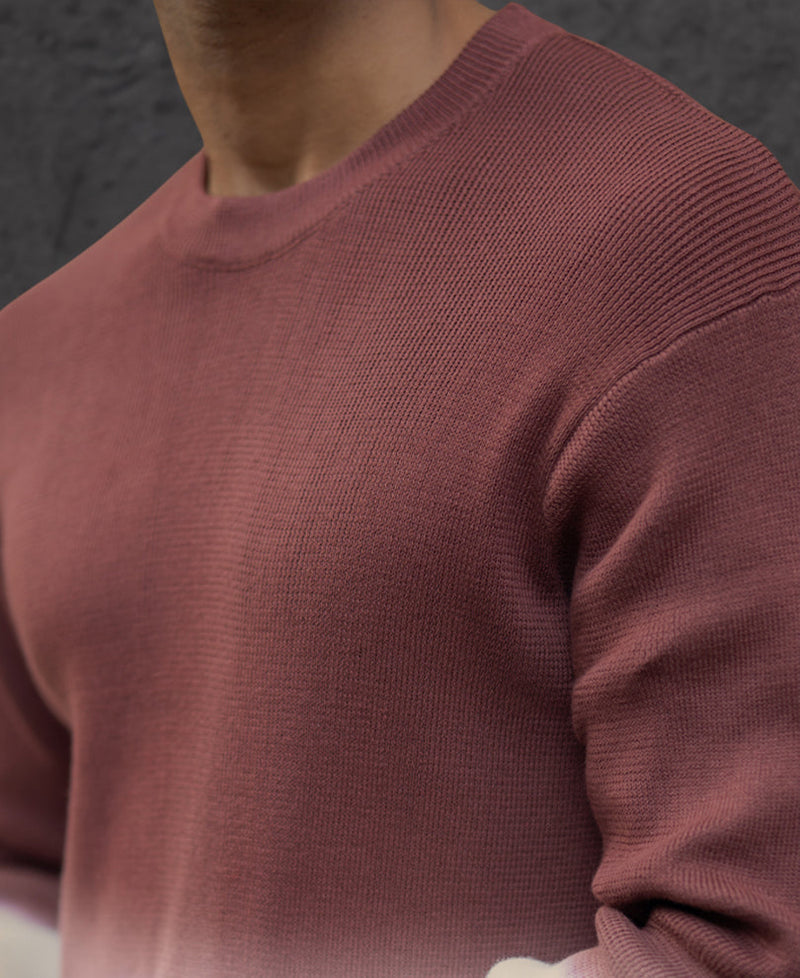 Rust Ombre Knit T-Shirt