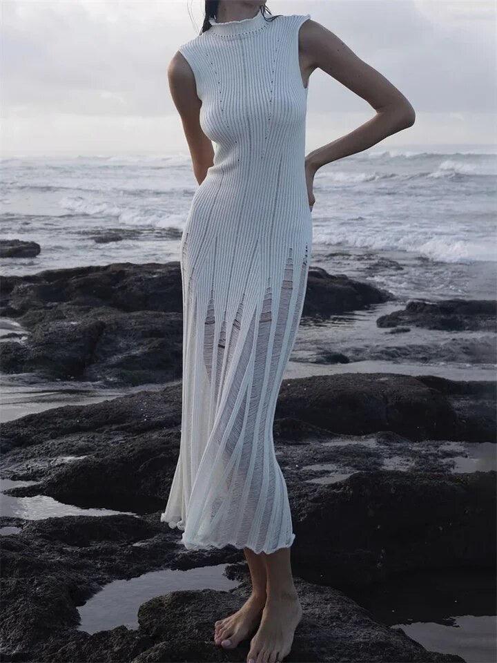 Raven Luxe Soft Knit Dress - White