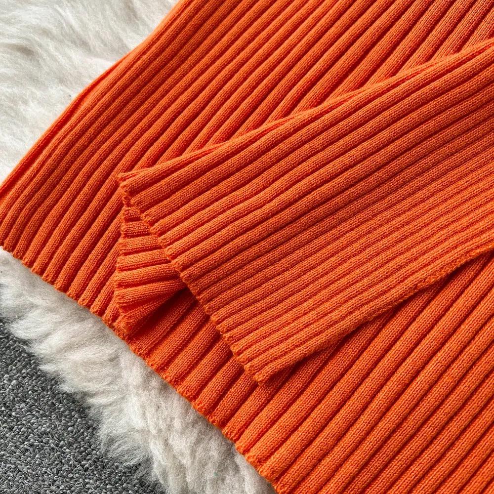 Diabella Halterneck Bodycon Dress - Orange