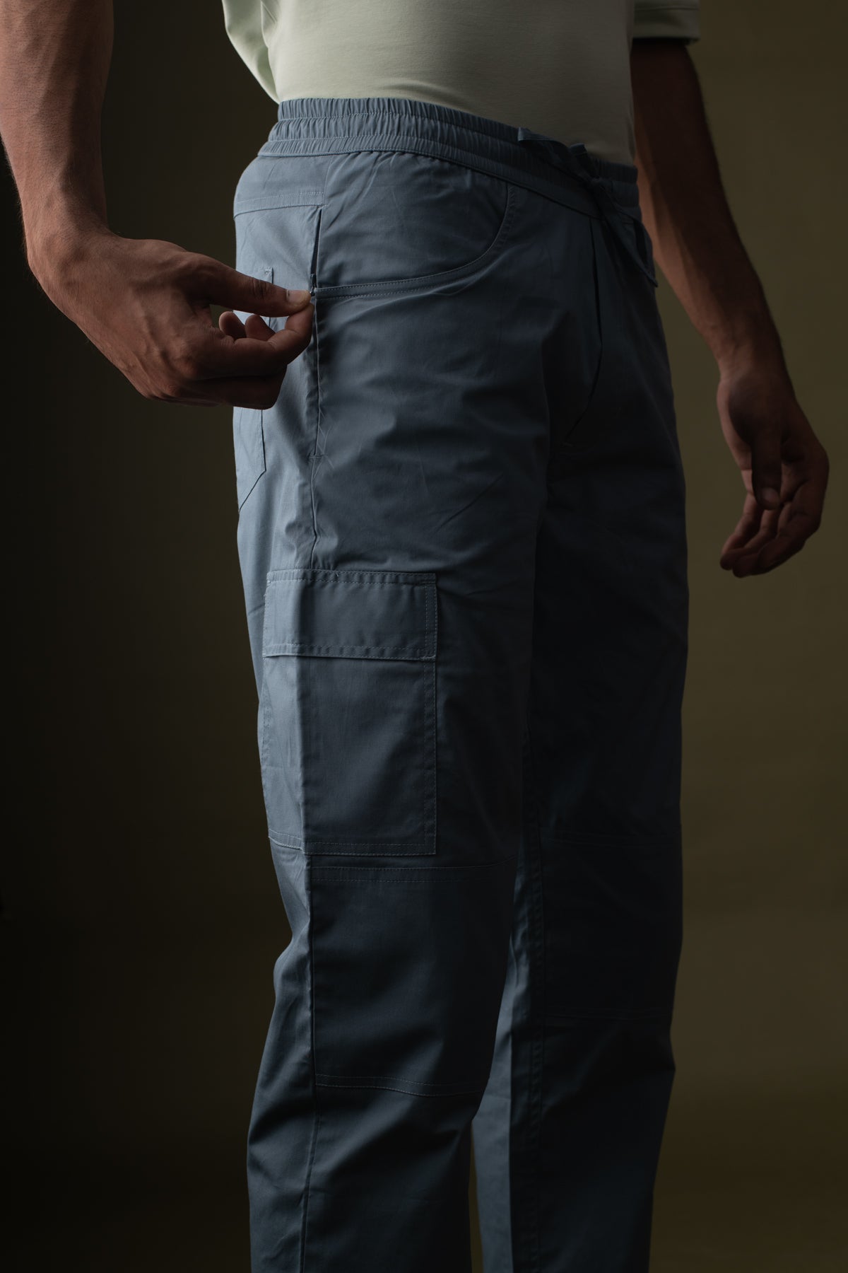 Blue 2 way stretchable Air cargo - Regular fit