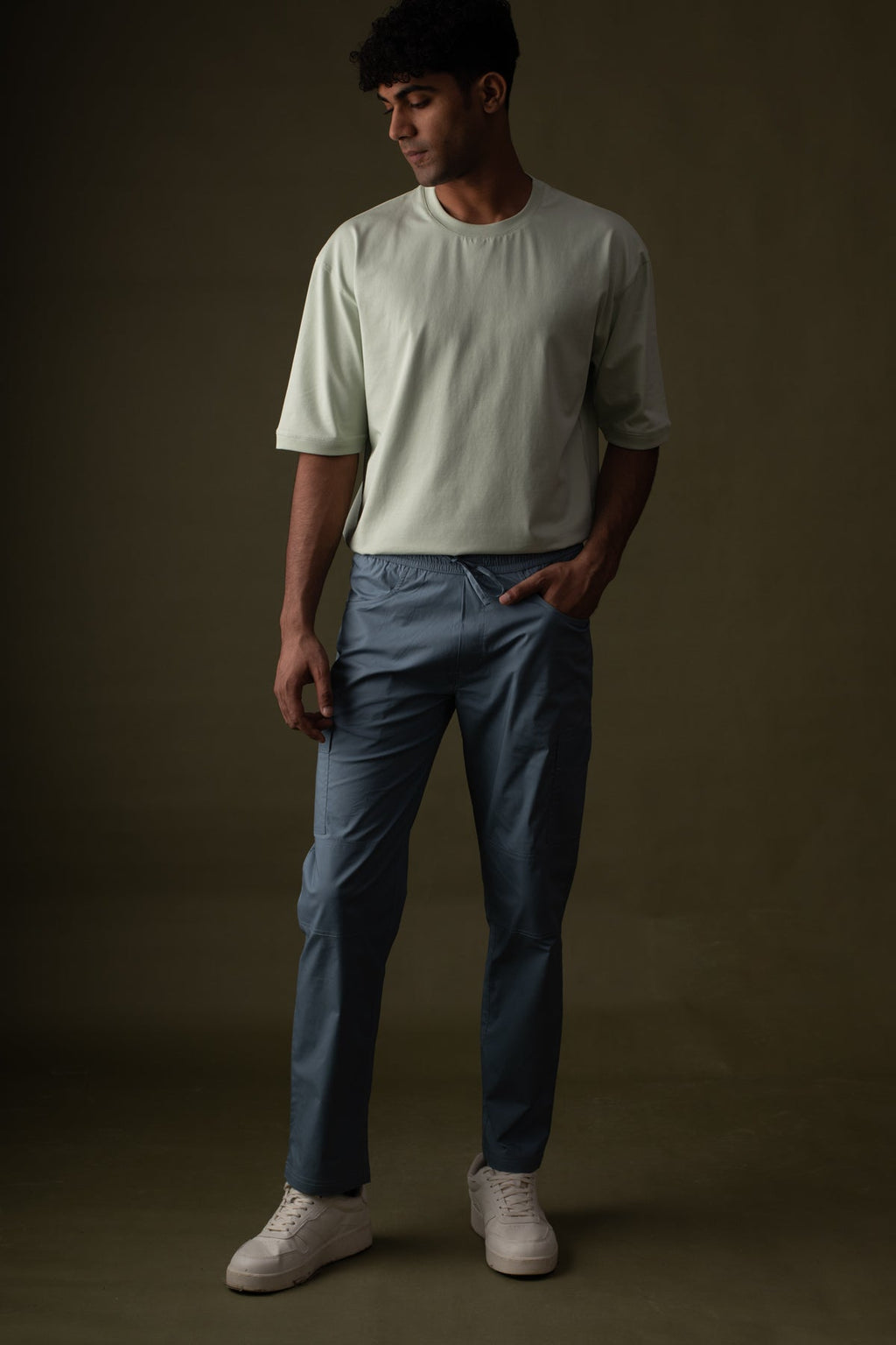 Blue 2 way stretchable Air cargo - Regular fit
