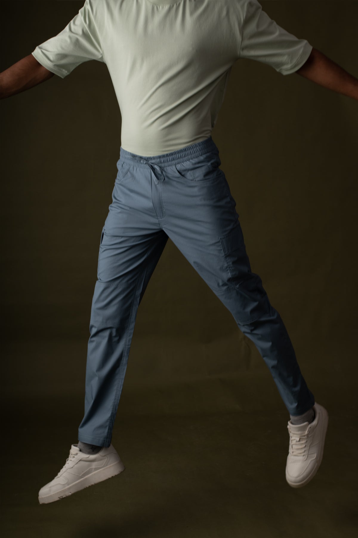 Blue 2 way stretchable Air cargo - Regular fit