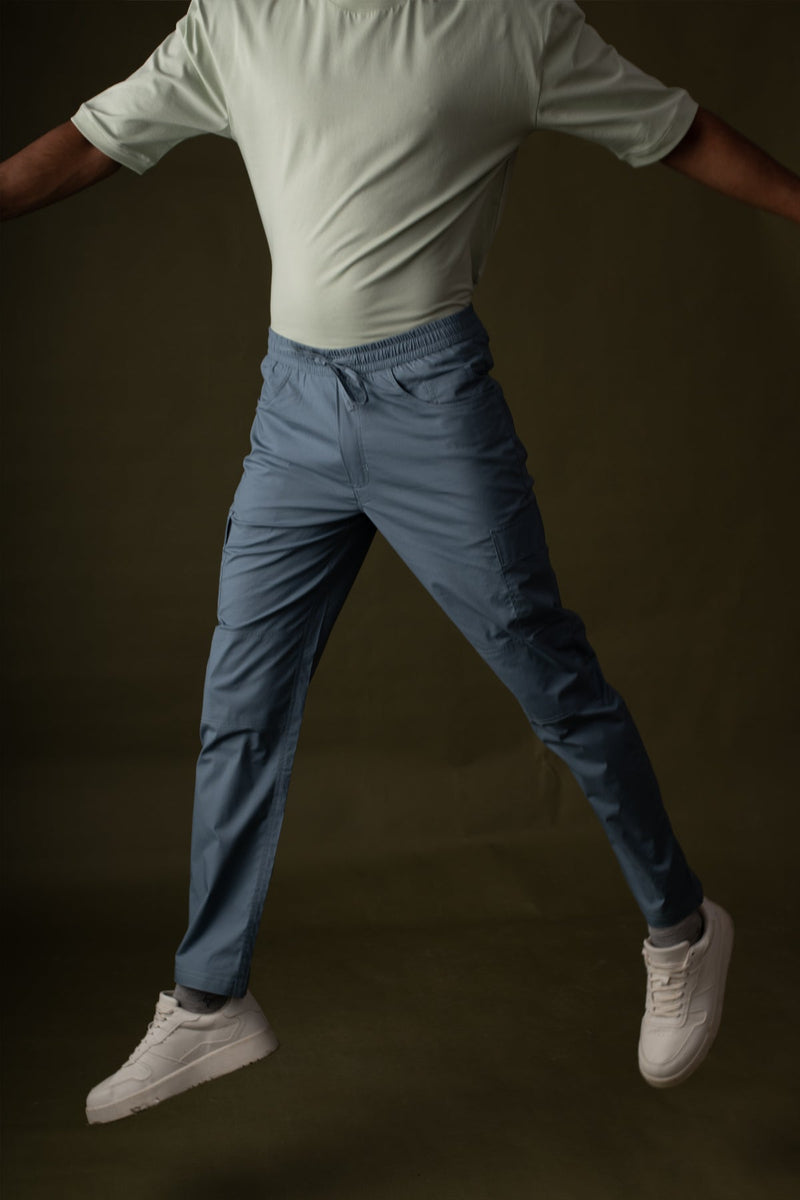 Blue 2 way stretchable Air cargo - Regular fit