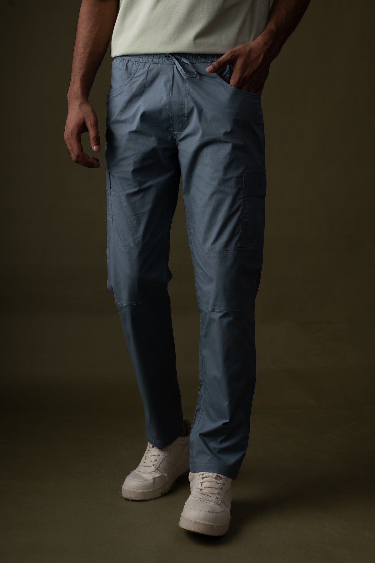 Blue 2 way stretchable Air cargo - Regular fit