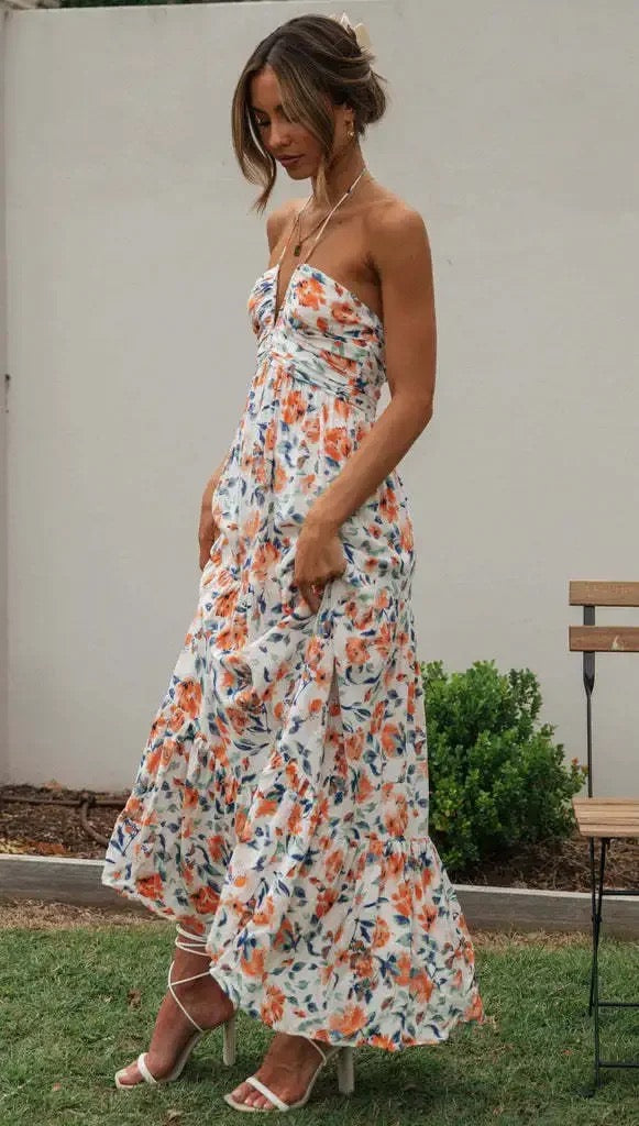 Gemmo Breezy Summer Holiday Dress - Peach