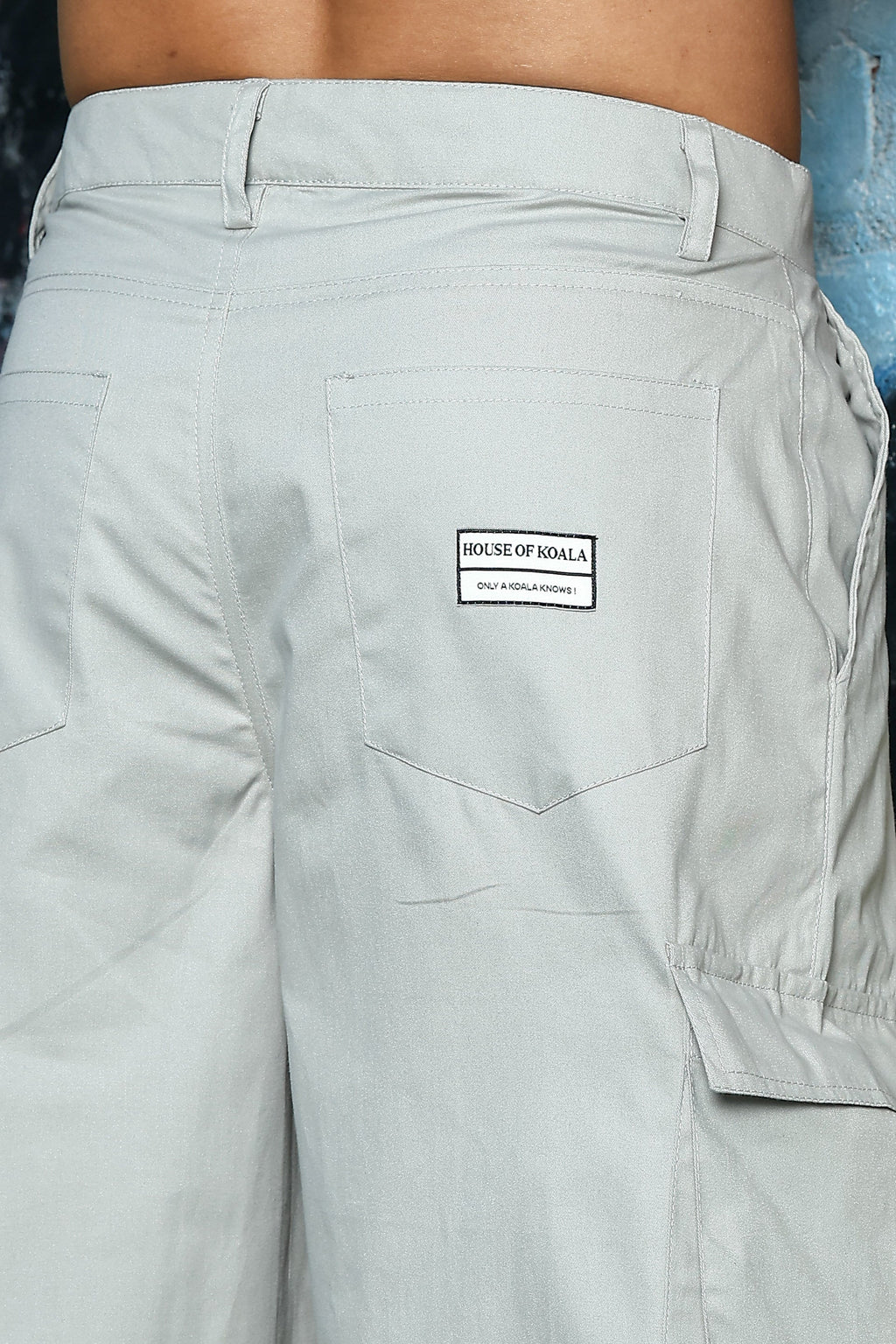 Unisex Baggy fit 6 Pocket Grey Cotton Cargo Trousers