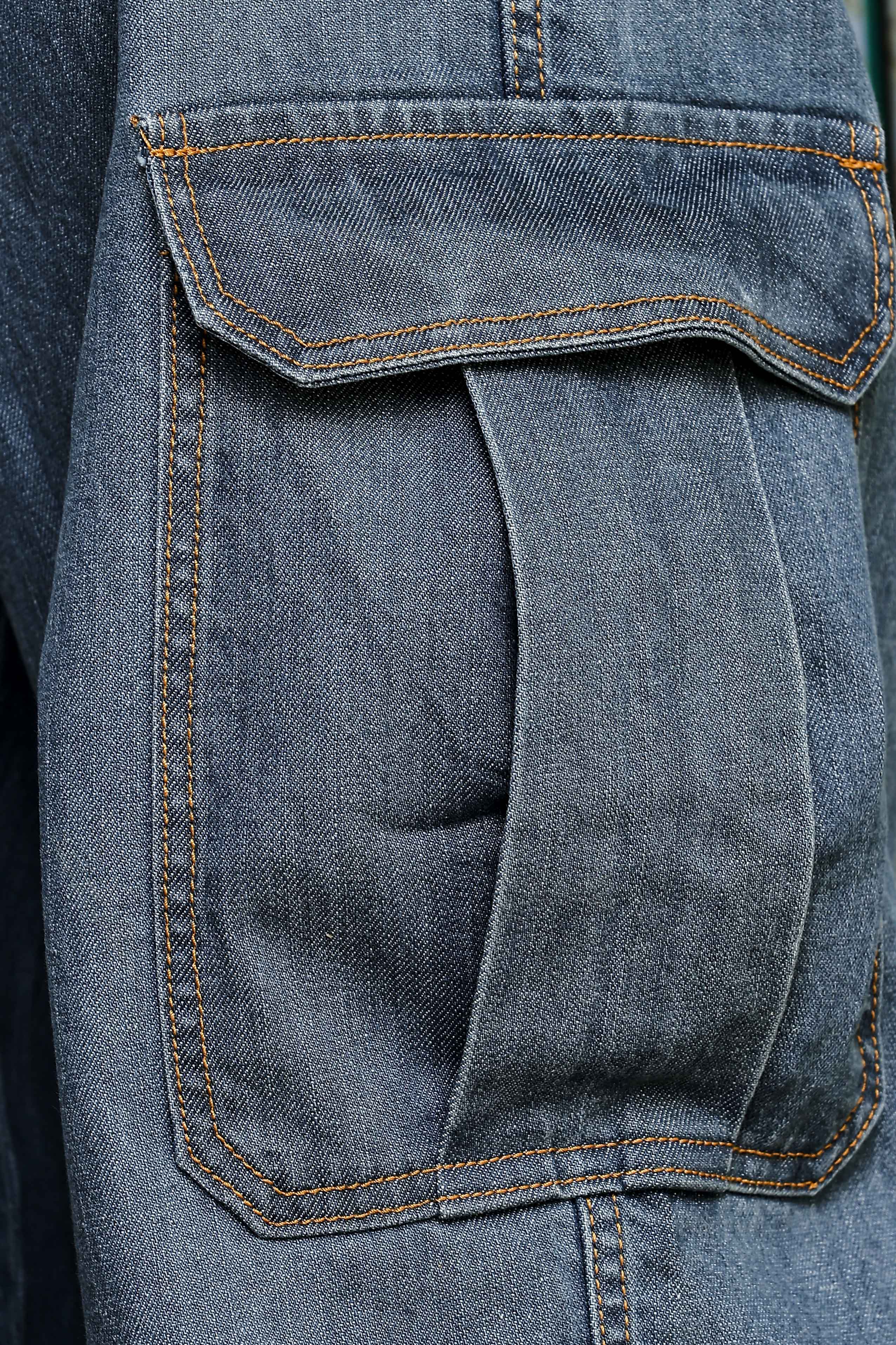 Unisex Indigo Blue Baggy Oversized Fit Denim Baggy Cargo