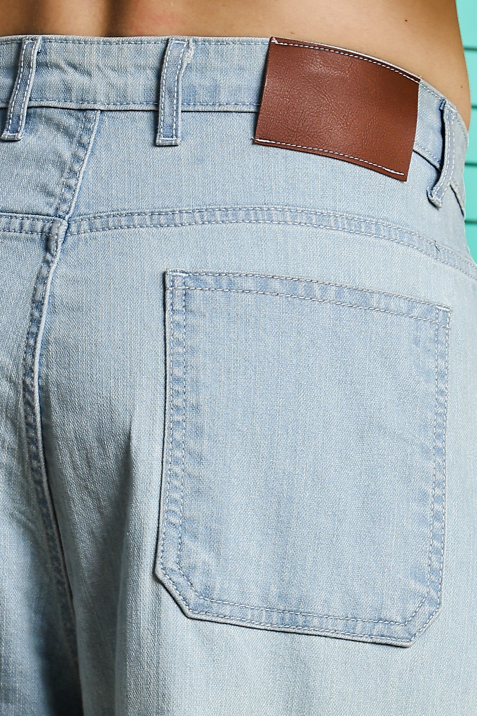 Light Blue Raw Wash Heavy Weight Premium Streetwear Baggy Fit Denim Cargo