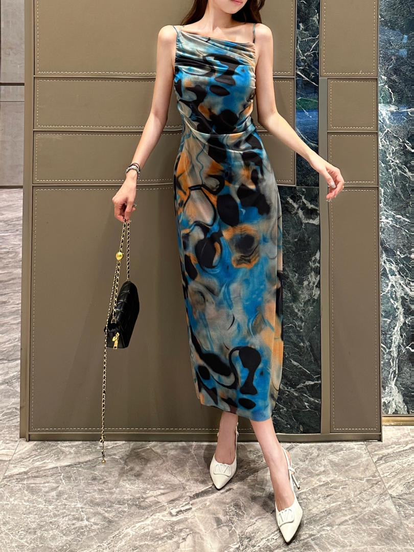 Souk Bodycon Summer Dress - Blue