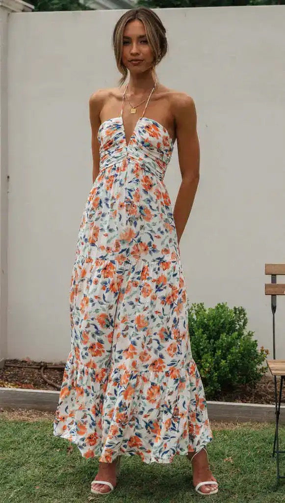 Gemmo Breezy Summer Holiday Dress - Peach